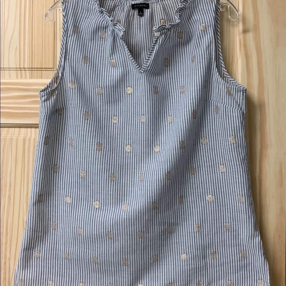 White/Navy Stripe TALBOTS Top